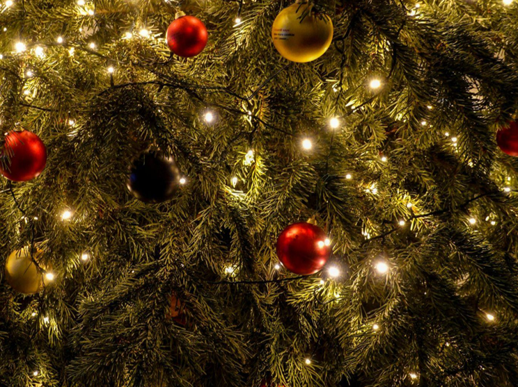 Decorating with Tree Skirts and Blue Christmas Ornaments